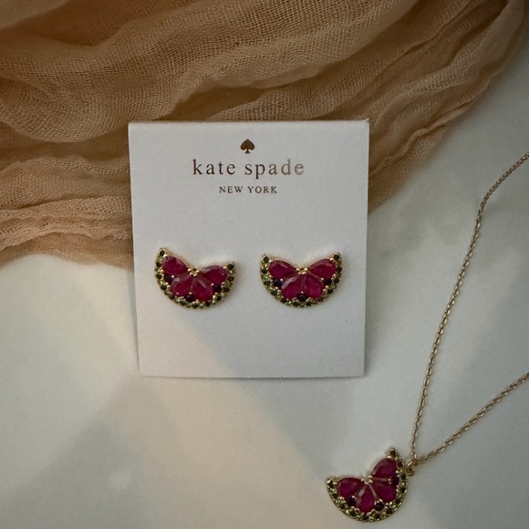 kate spade Jewelry - Kate Spade Watermelon Necklace and Earring Ser